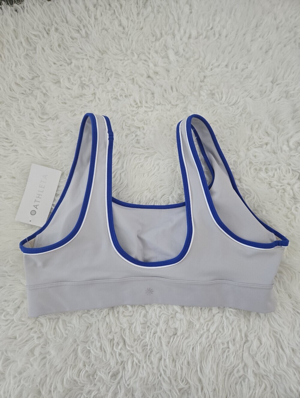 Athleta Breathe Longline Piping Bra designed for A–C cups. Color Galactic Grey. - Picture 4 of 7